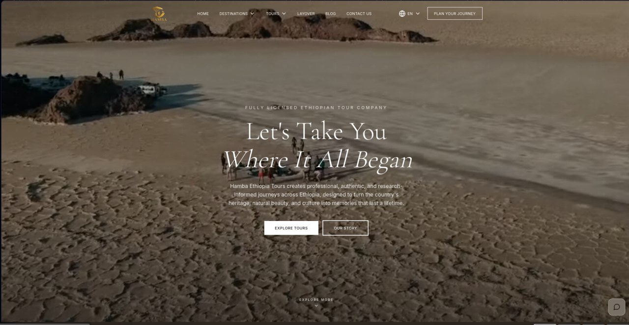 Hamba Ethiopia Tours website preview